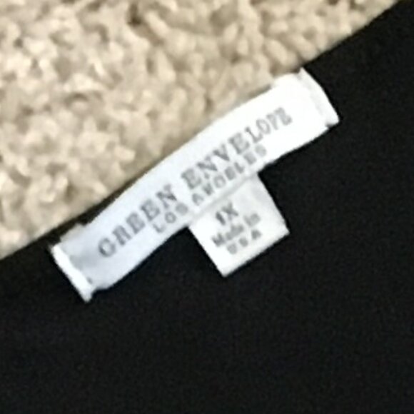 Green Envelope USA Made Witchy Black Reverse Handkerchief Hem A-Line Shirt - Picture 9 of 16